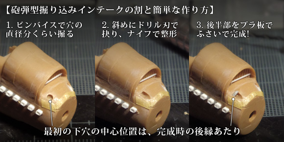 砲弾型掘り込みインテークの割と簡単な作り方