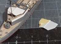大型天幕の自然な弛み表現に挑む - 1/700で砲艦嵯峨をつくる: 前篇