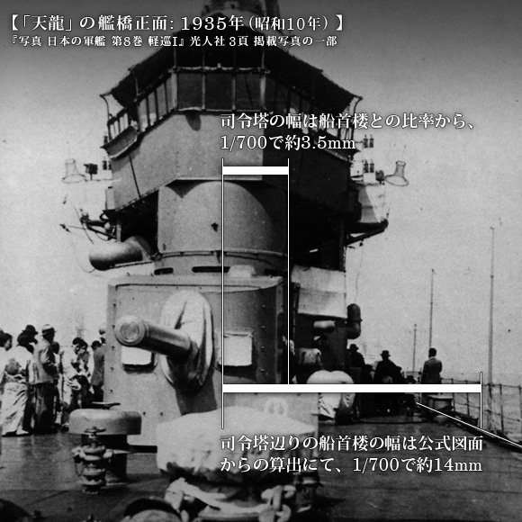 「天龍」の艦橋正面