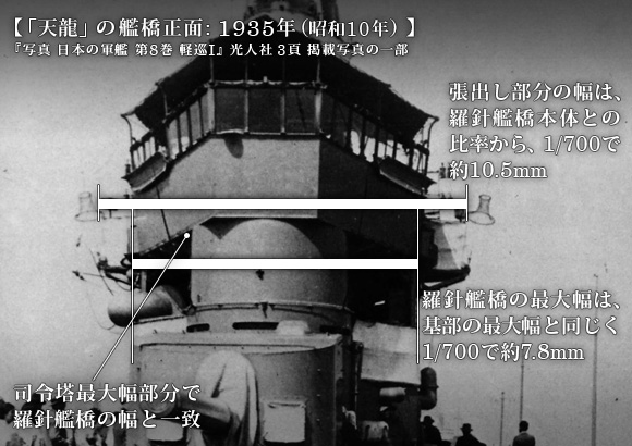 「天龍」の艦橋正面