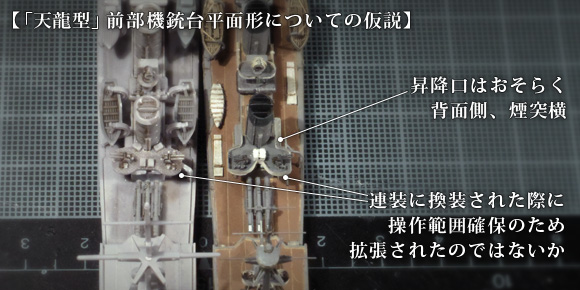 「天龍型」前部機銃台平面形についての仮説