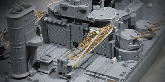 クレーンの「エッチングパーツ臭さ」を抜いてみる – 1/700でKGV級戦艦プリンス・オブ・ウェールズをつくる: 5