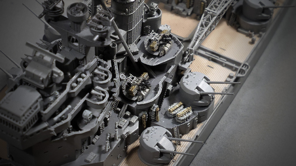 フライホーク VS ナノ・ドレッド、ハイディティール系両雄のポンポン砲を比較する – 1/700でKGV級戦艦プリンス・オブ・ウェールズをつくる: 9